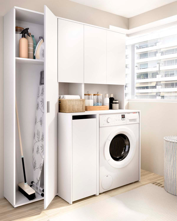 Armario para lavadora con modulo alto y columna multiusos Fit