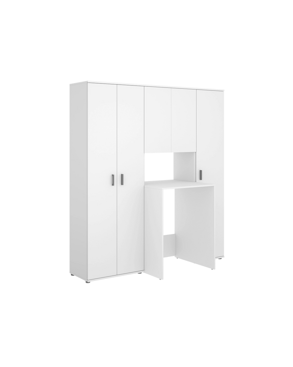Armario lavadora con modulo alto, columna auxiliar y armario multiusos 2 puertas Fit