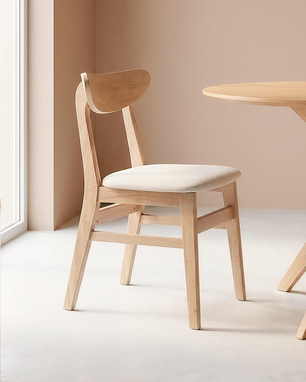 Conjunto de 2 cadeiras de sala de jantar em madeira Tanya