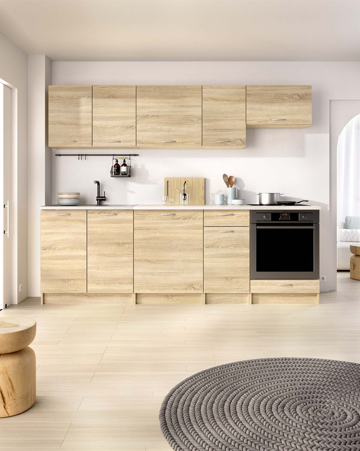 Cozinha modular Kirsten com módulo de forno