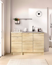 Conjunto de 2 módulos baixos de cozinha Kirsten