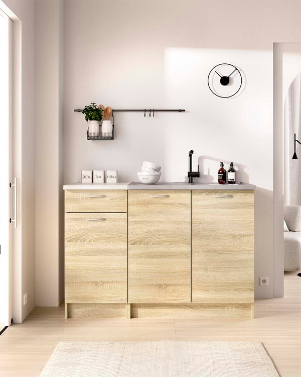 Conjunto de 2 módulos baixos de cozinha Kirsten