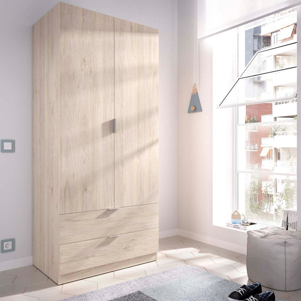 Roupeiro de portas de batente e gavetas Essen