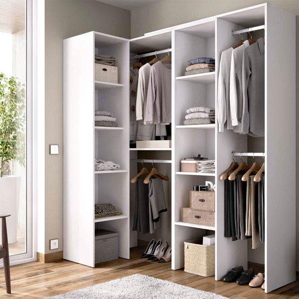 Armário-closet de canto ajustável com duas colunas Suit
