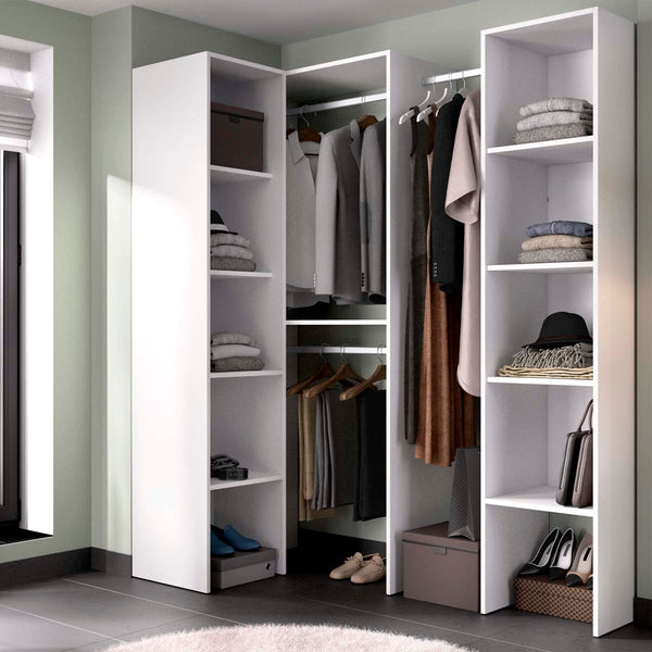 Armário-closet de canto ajustável com duas colunas Suit