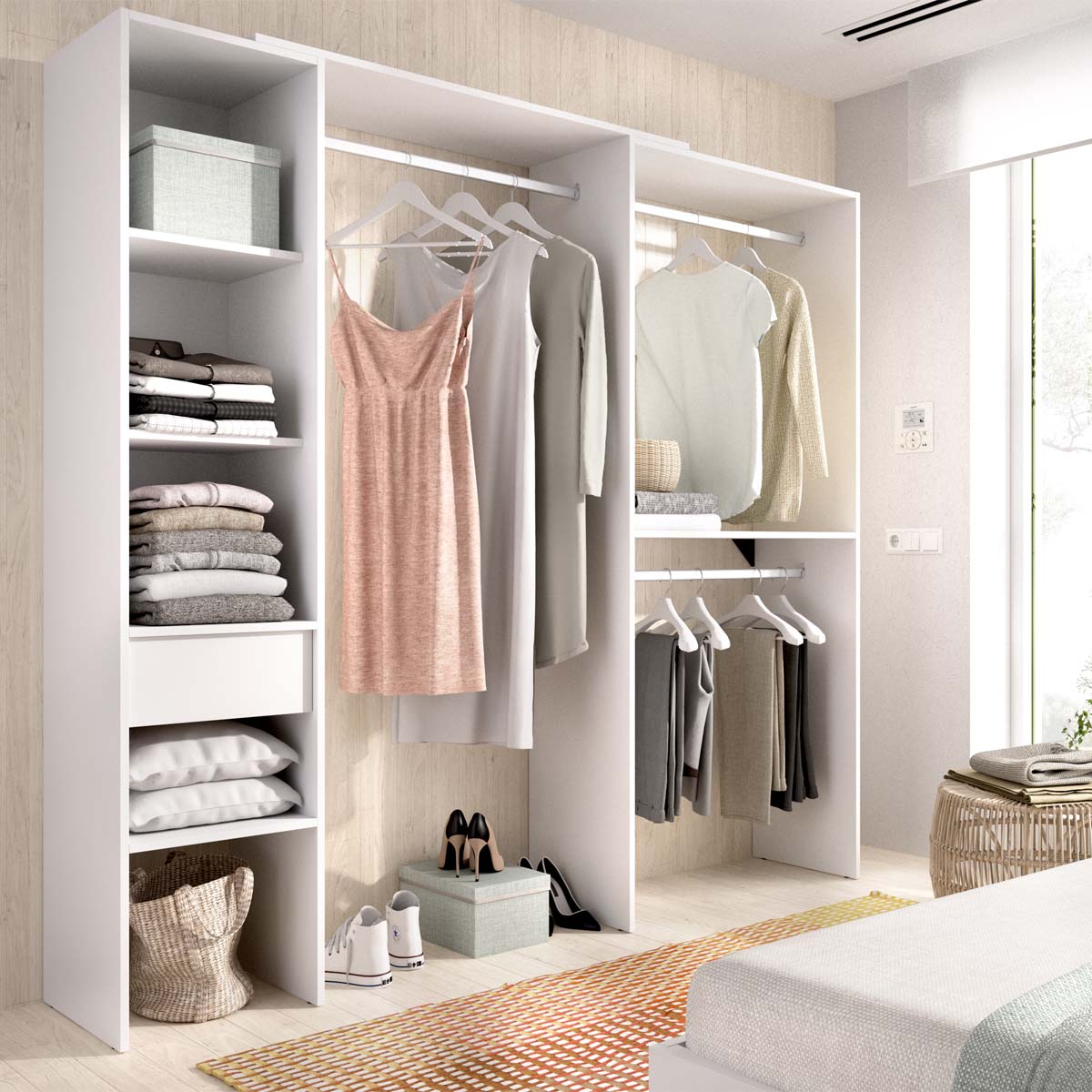 Armário closet ajustável com dupla montagem Suit