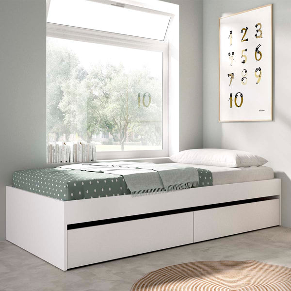 Cama de solteiro com gavetas Lago