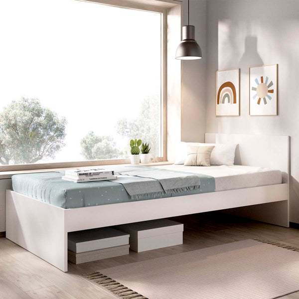 Cama de solteiro com cabeceira Top