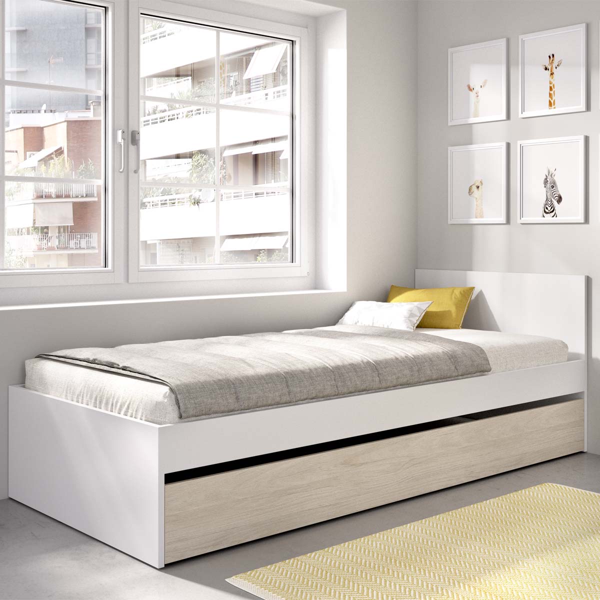 Cama extraível com cabeceira Top