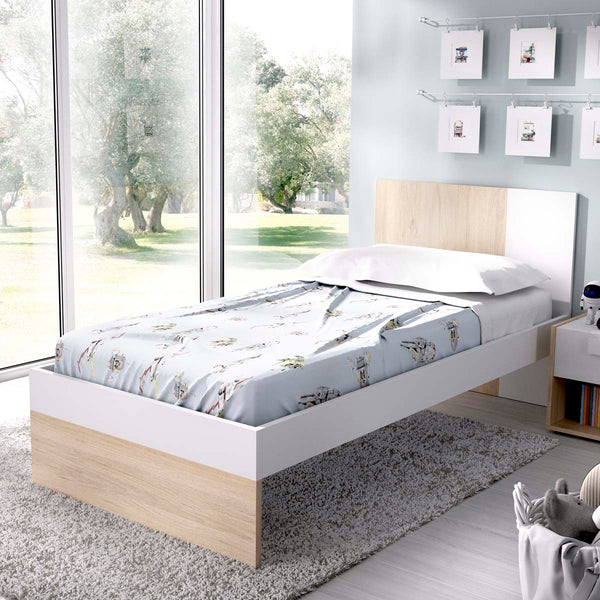 Cama individual com cabeceira Dina