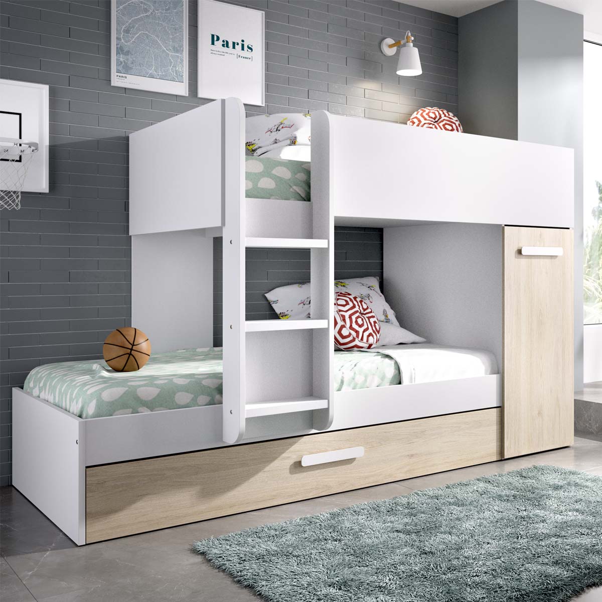Cama de beliche tripla Tom