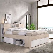 Cama de casal com cabeceira e arrumação Lanka
