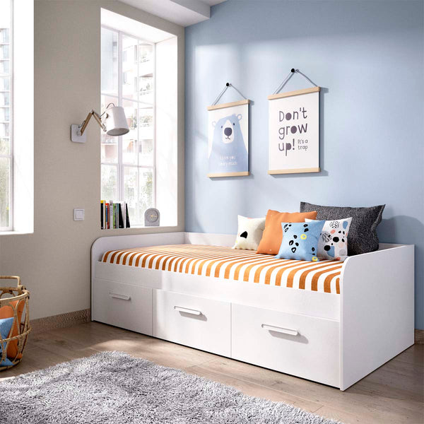 Cama individual com gavetas Mek