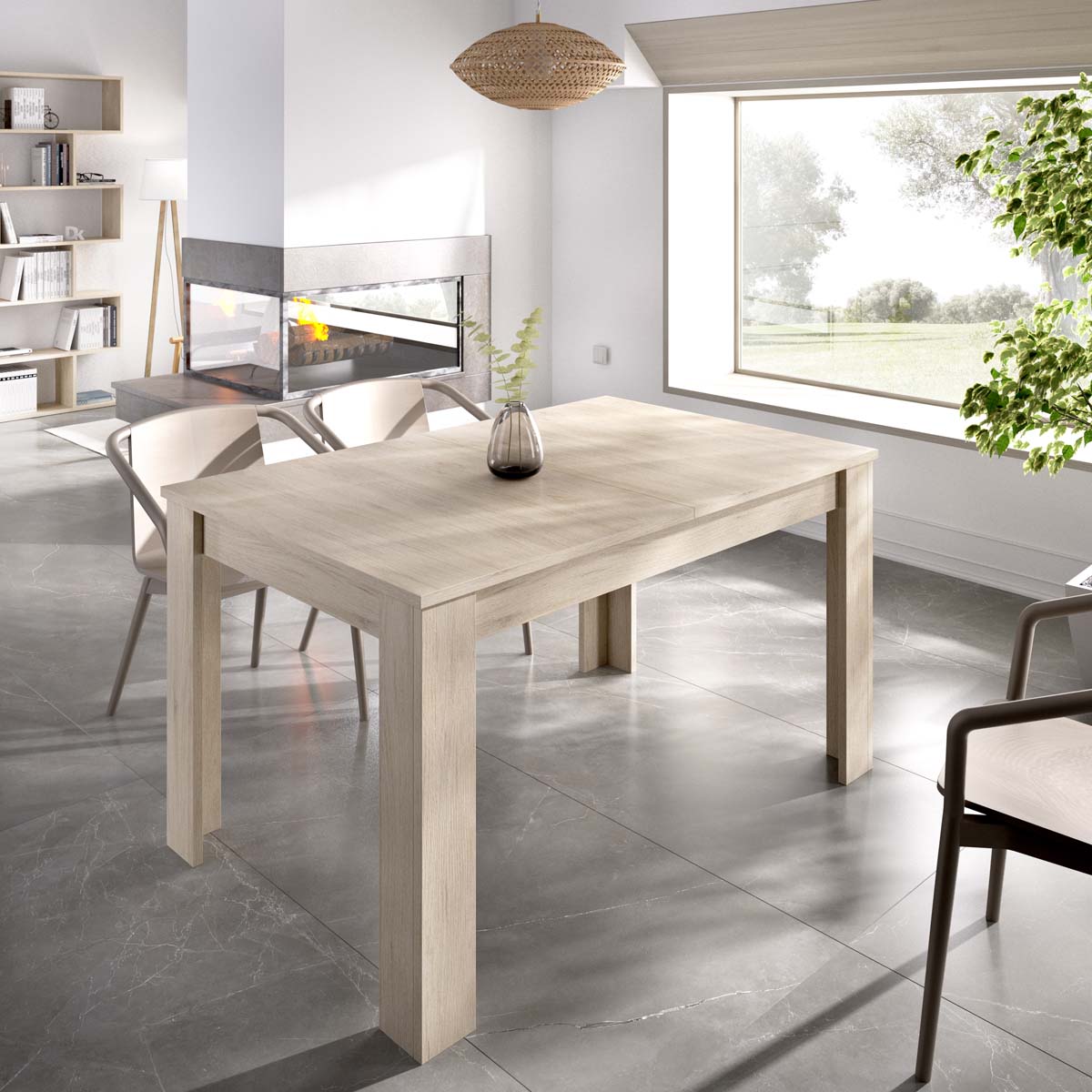 Mesa de refeição retangular extensível Dine