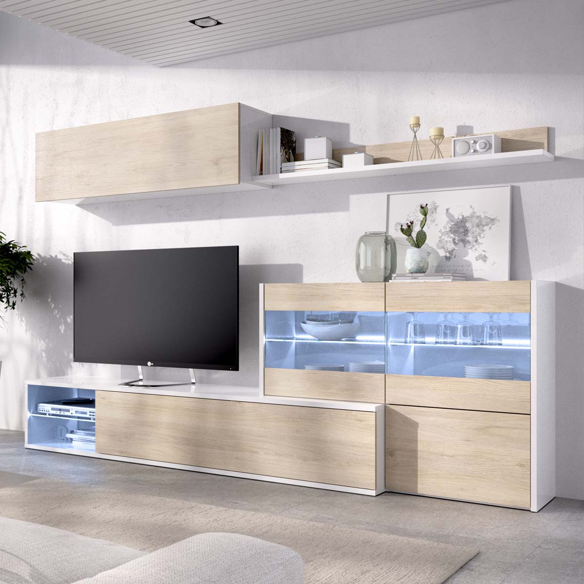 Móvel de sala com luz Uma
