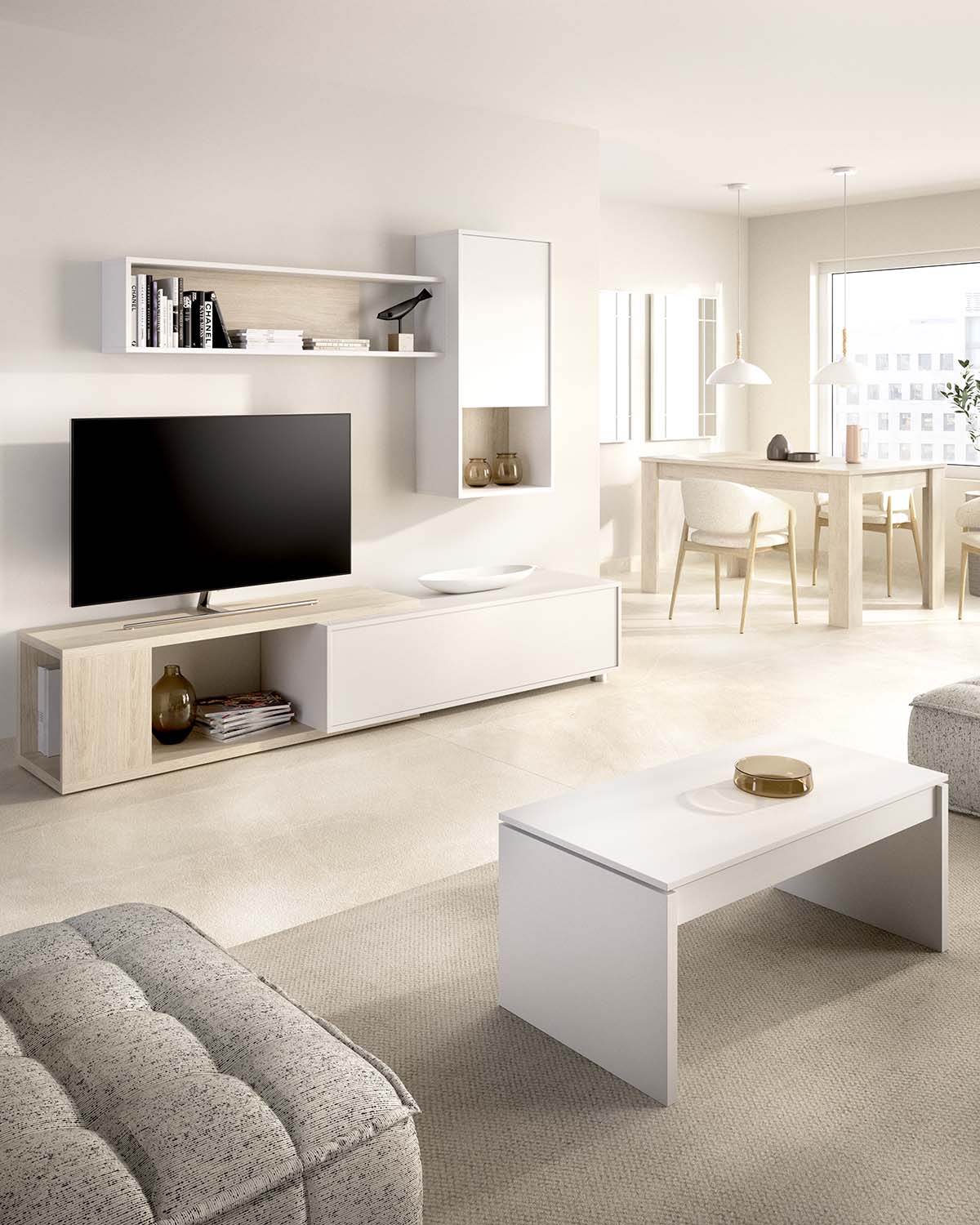 Conjunto de sala e sala de jantar de três peças Obi