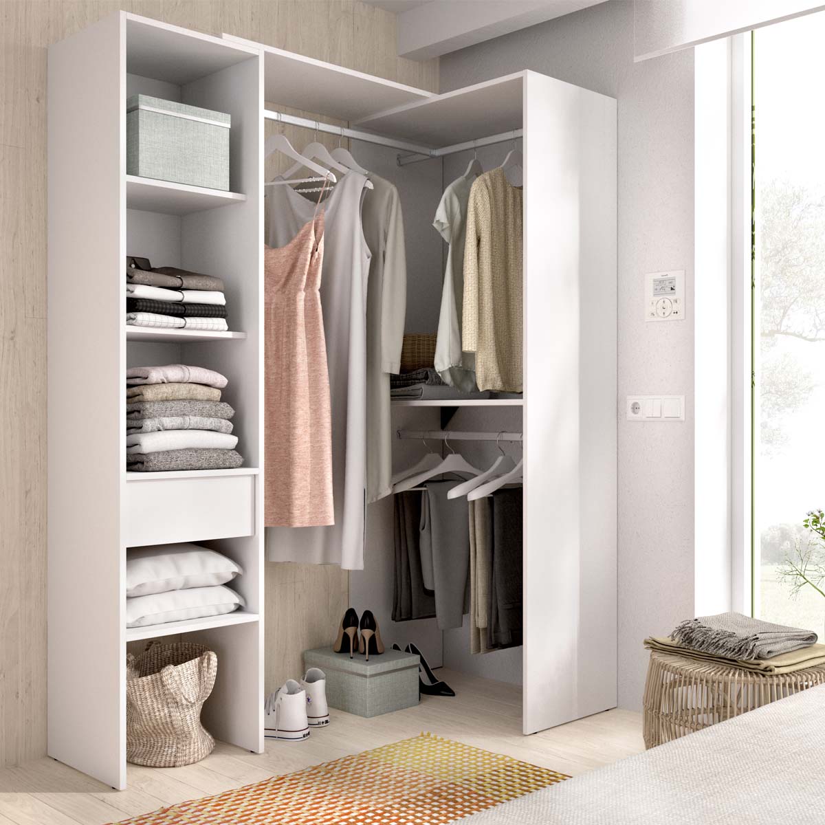 Armário closet ajustável com dupla montagem Suit