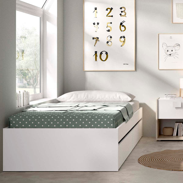 Cama de solteiro com gavetas Lago