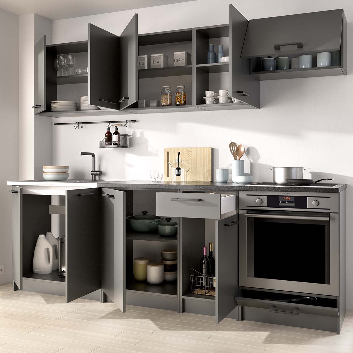 Cozinha modular Kirsten com módulo de forno