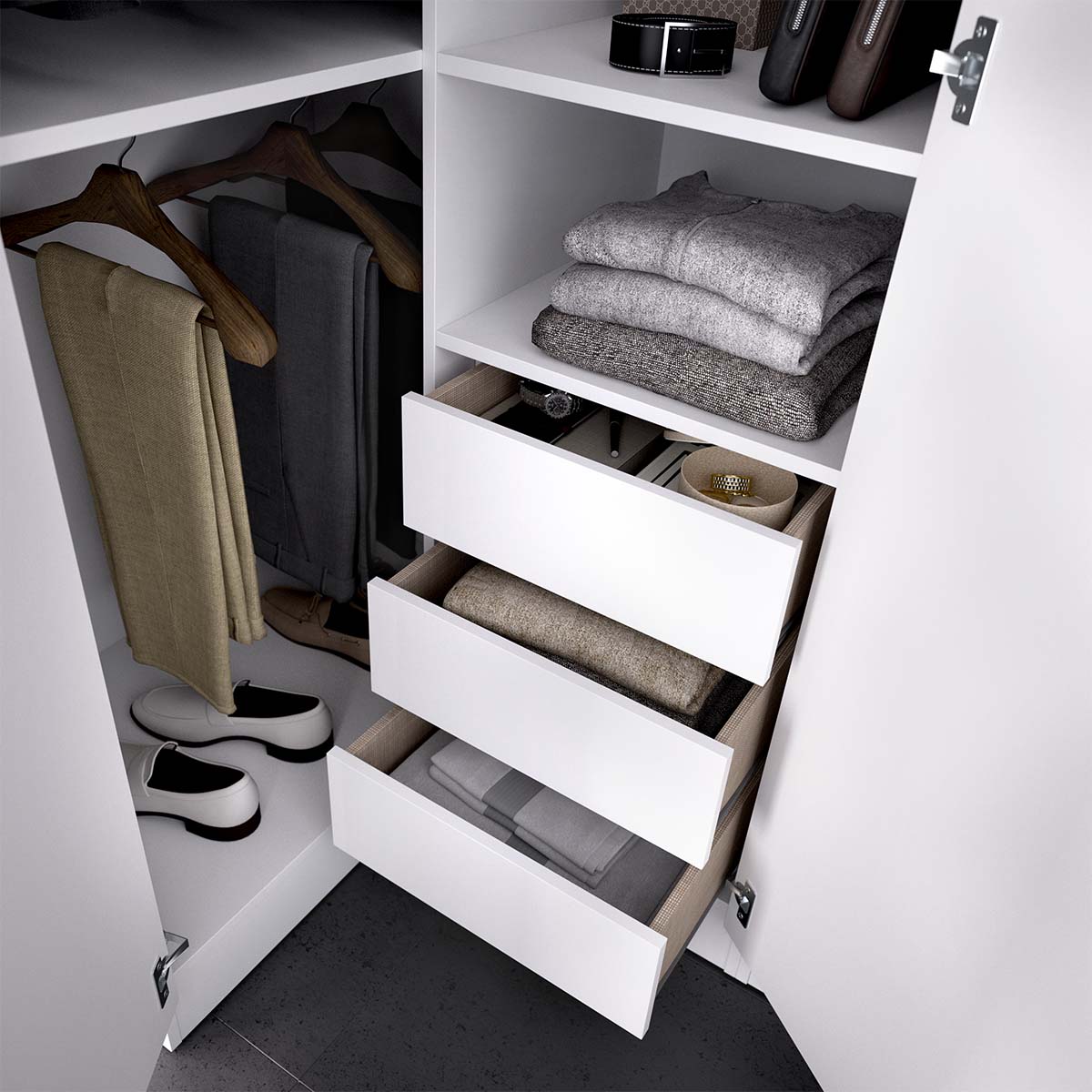 Gaveta interior para armário