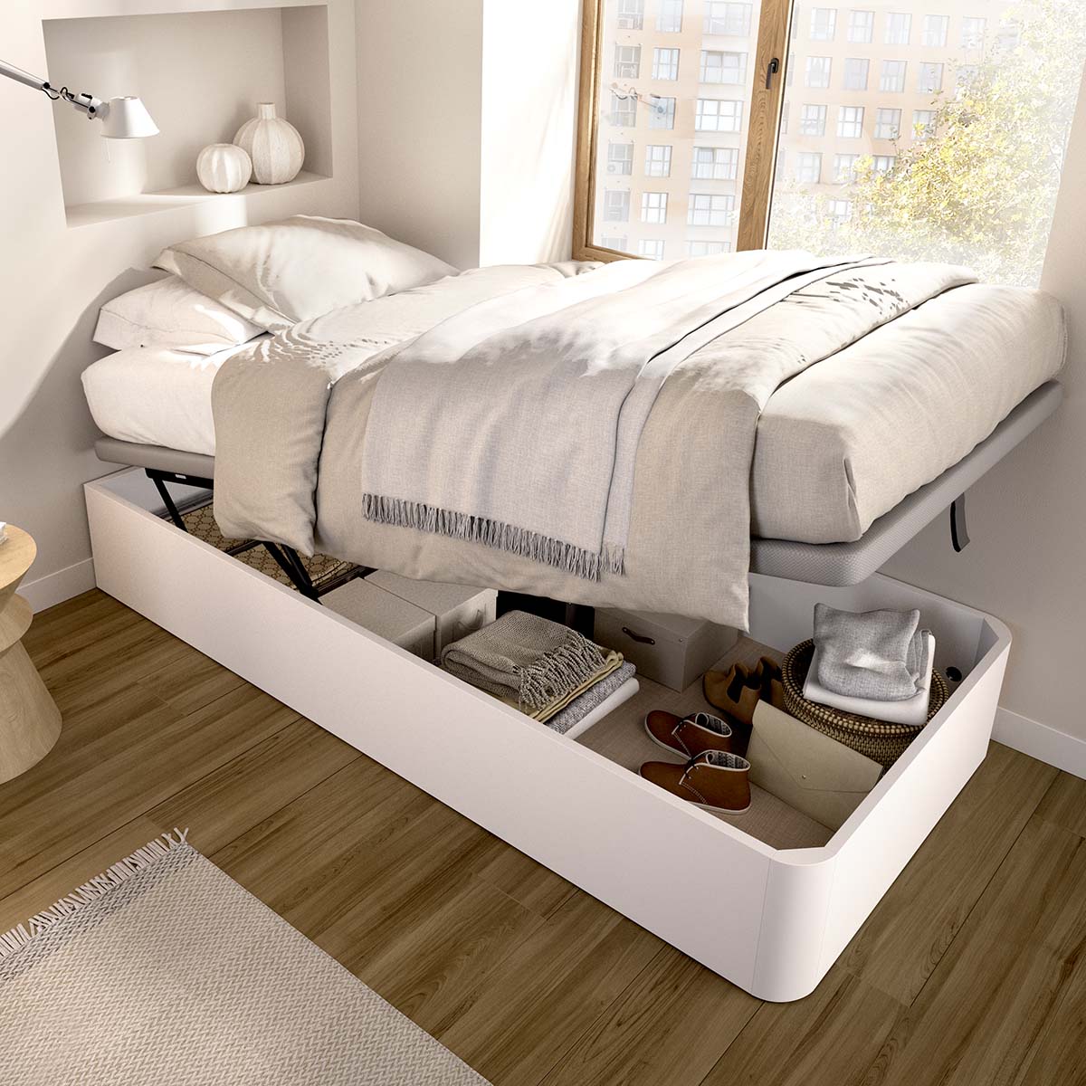 Cama individual rebatível Round