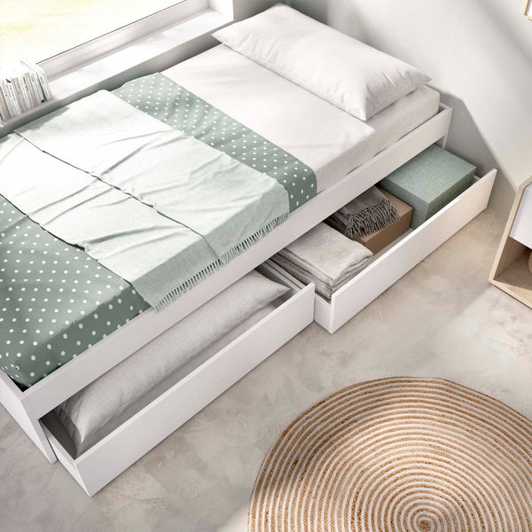 Cama de solteiro com gavetas Lago