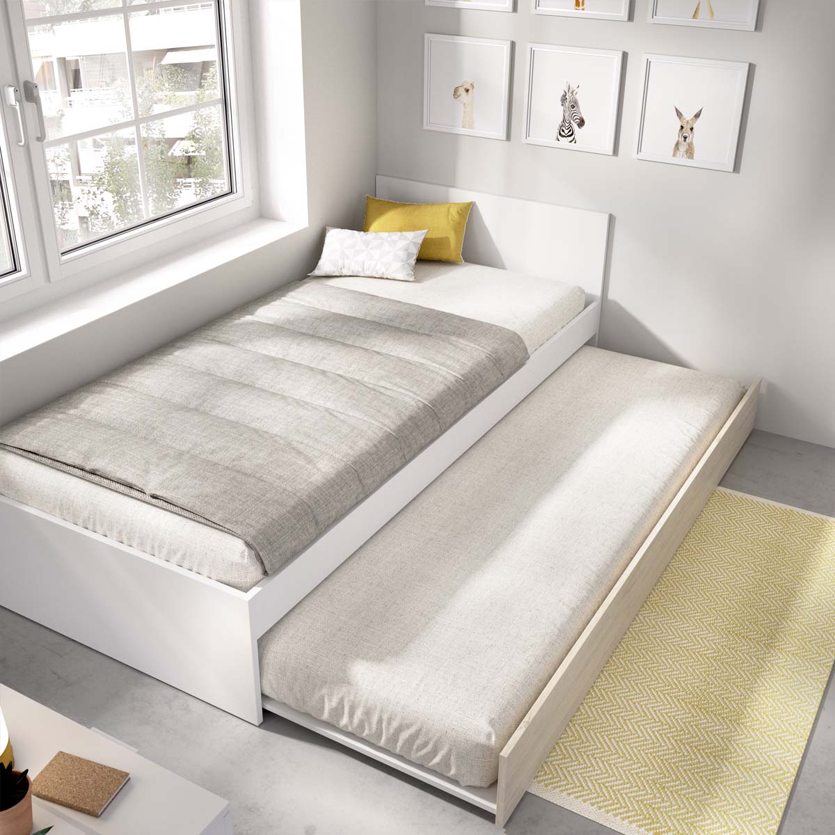 Cama extraível com cabeceira Top