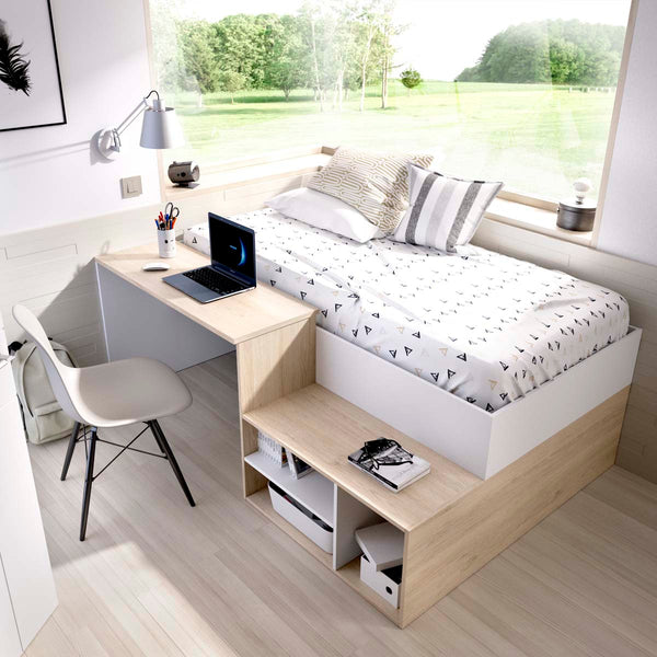 Cama individual com secretária Kric