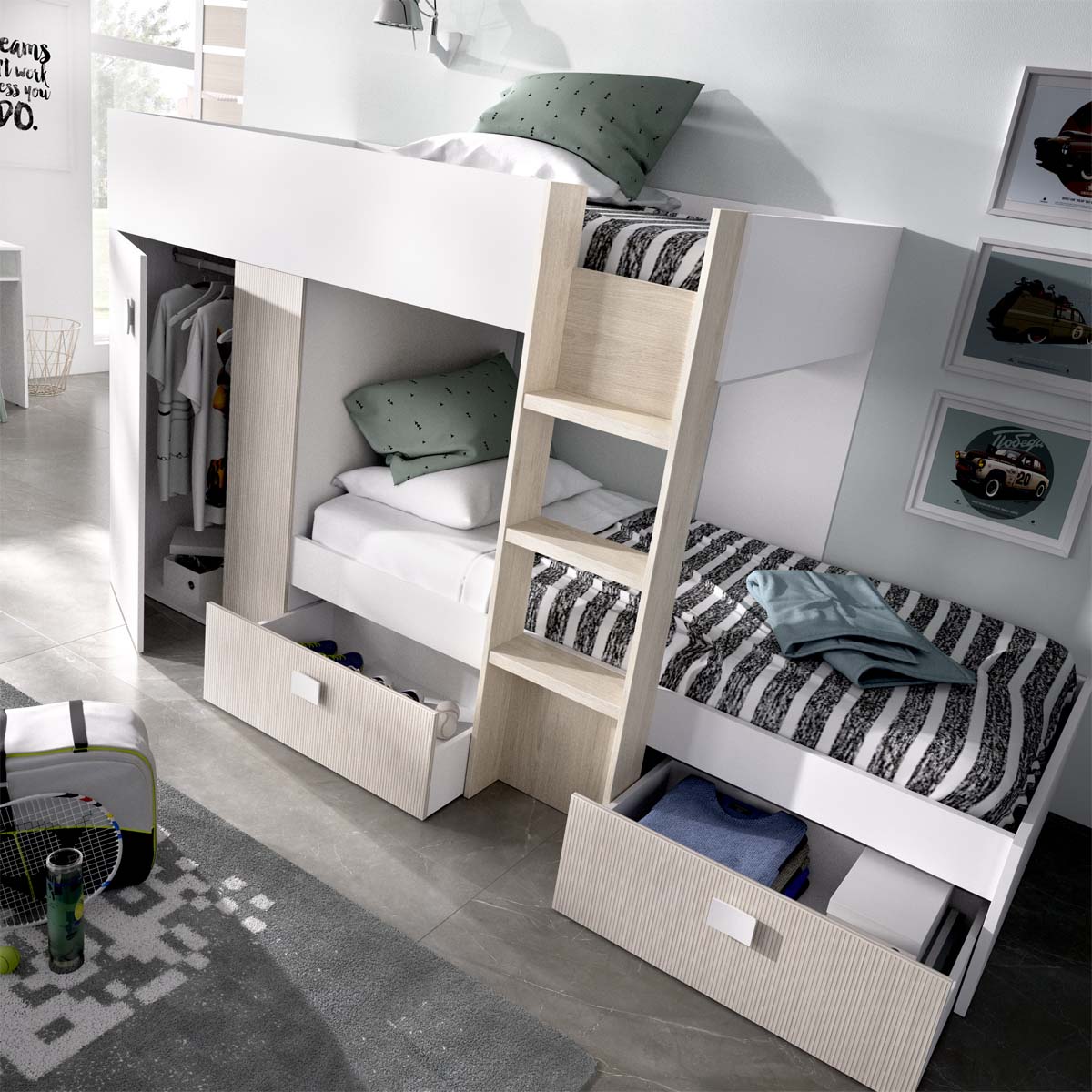 Cama beliche reversível Groe