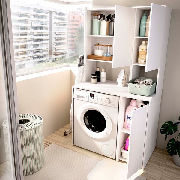 Armario para lavadora con modulo alto y mueble bajo auxiliar Fit