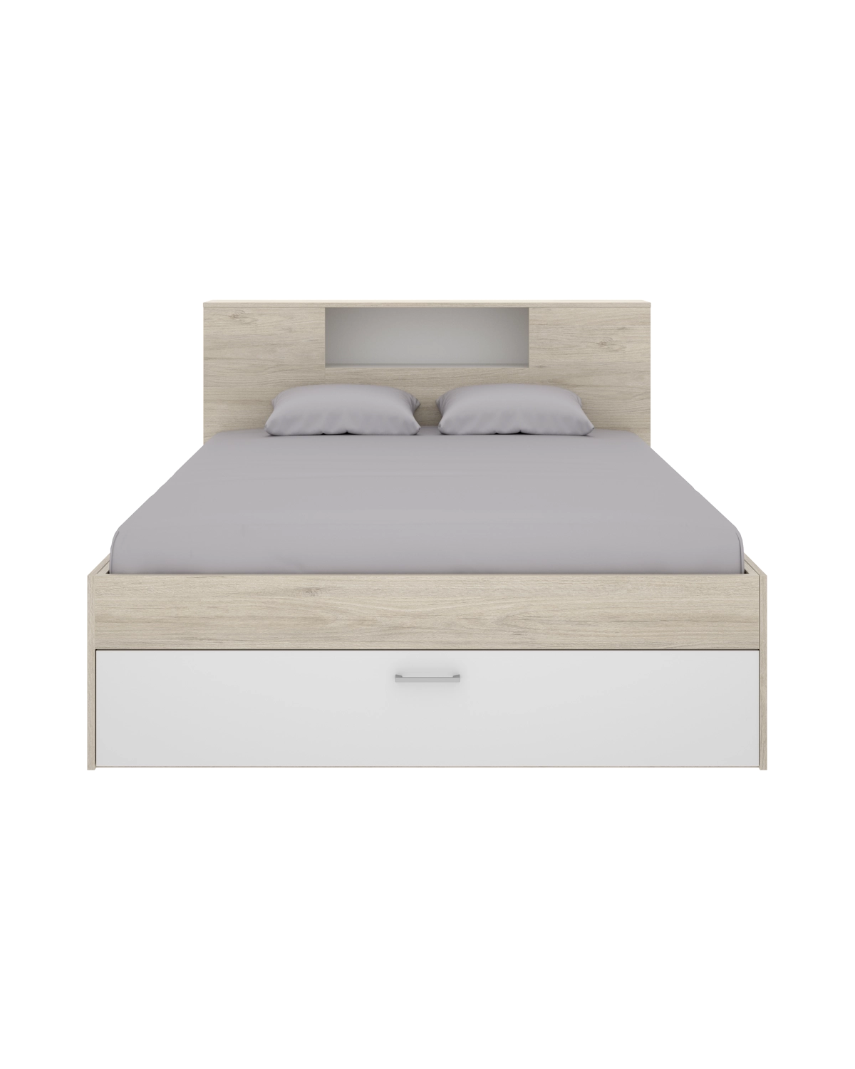 Cama de casal com cabeceira e arrumação Lanka