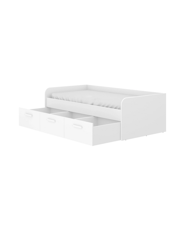 Pack poupança juvenil Cama Mek com gavetas, Colchão viscoelástico Nova e Estrado de ripas 90 x 190 cm