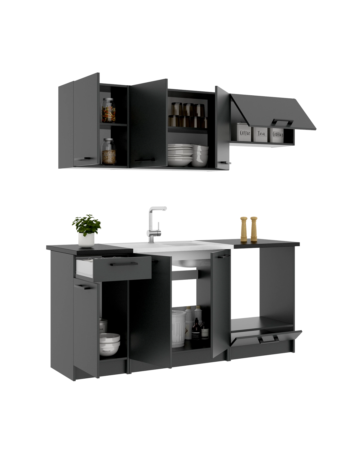 Cozinha modular Kirsten com módulo de forno