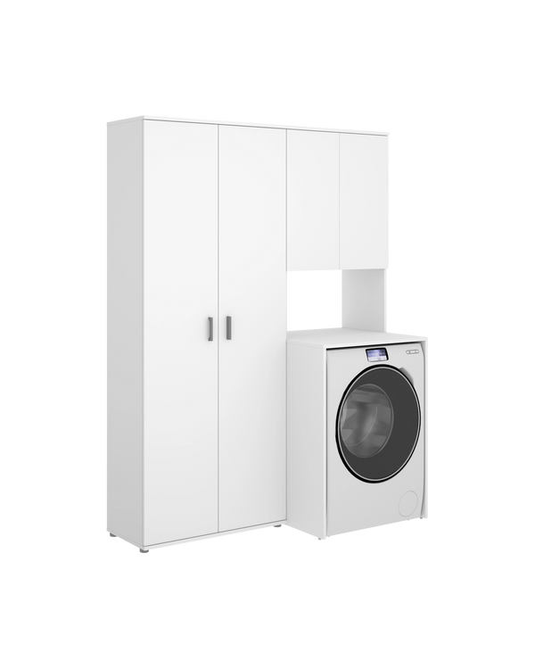 Conjunto de mueble para lavadora con modulo alto y armario auxiliar 2 puertas Fit