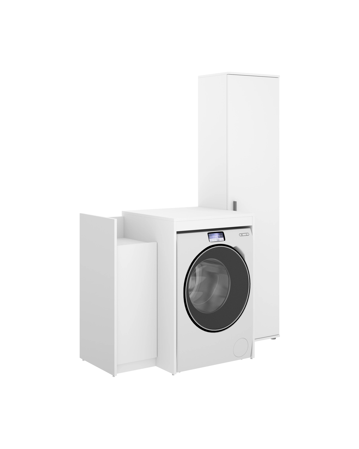 Armario Lavadora con modulo bajo y columna auxiliar 1 puerta Fit