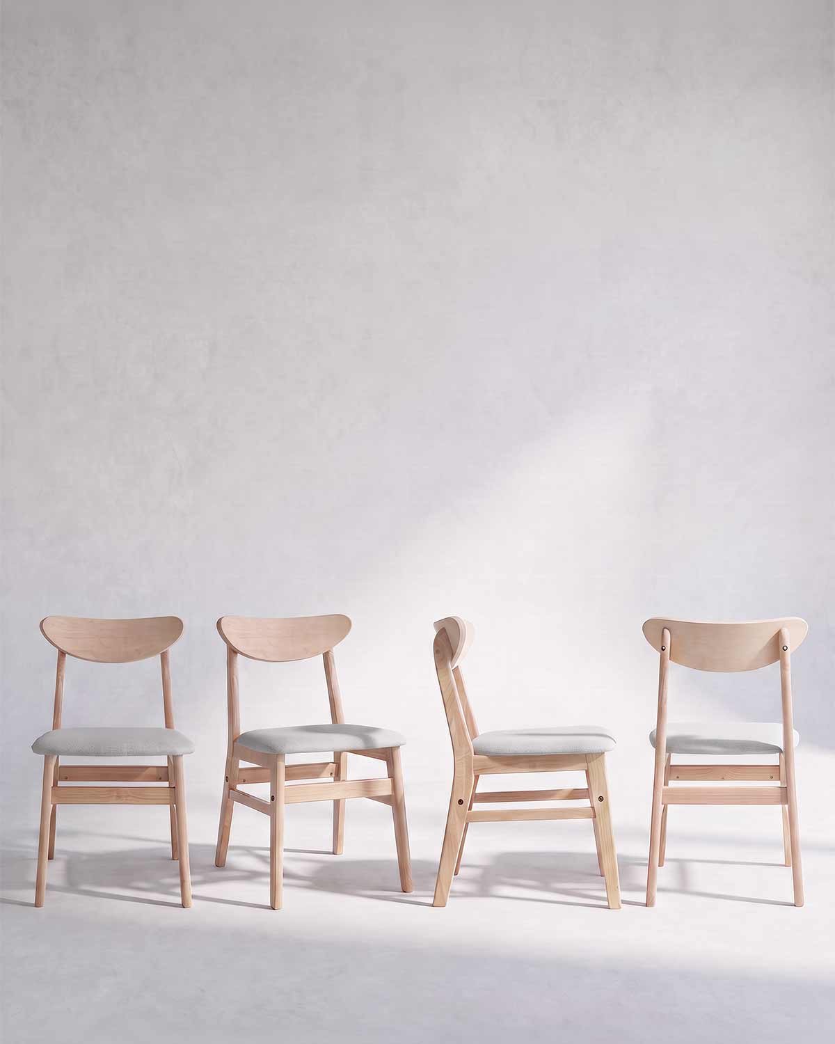 Conjunto de 2 cadeiras de sala de jantar em madeira Tanya