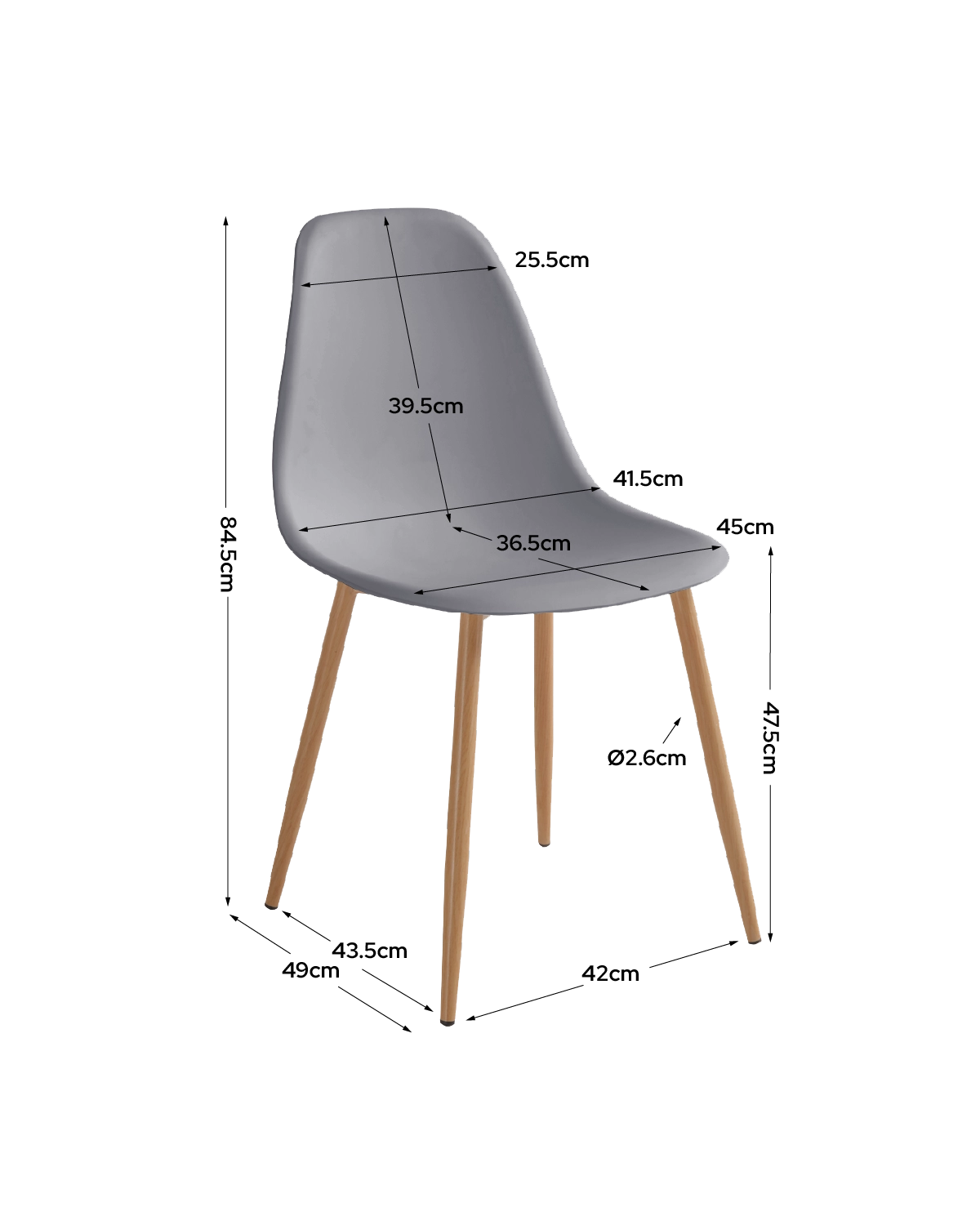 Conjunto de 4 cadeiras de sala de jantar Lena