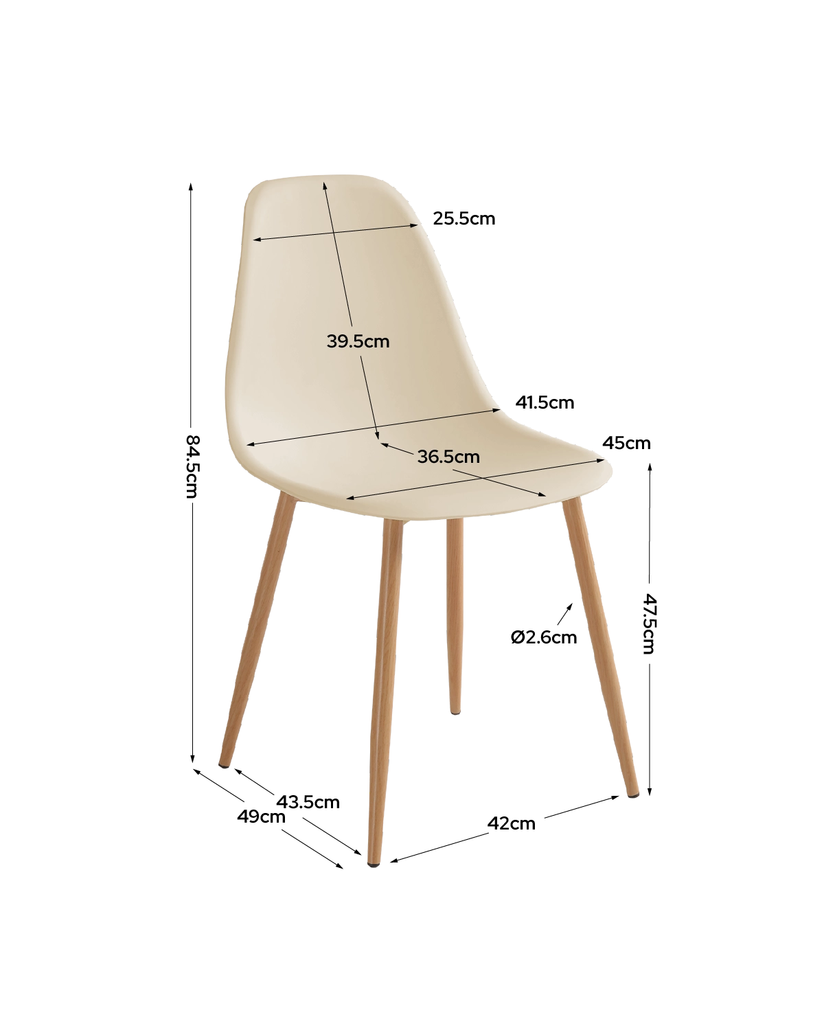 Conjunto de 4 cadeiras de sala de jantar Lena