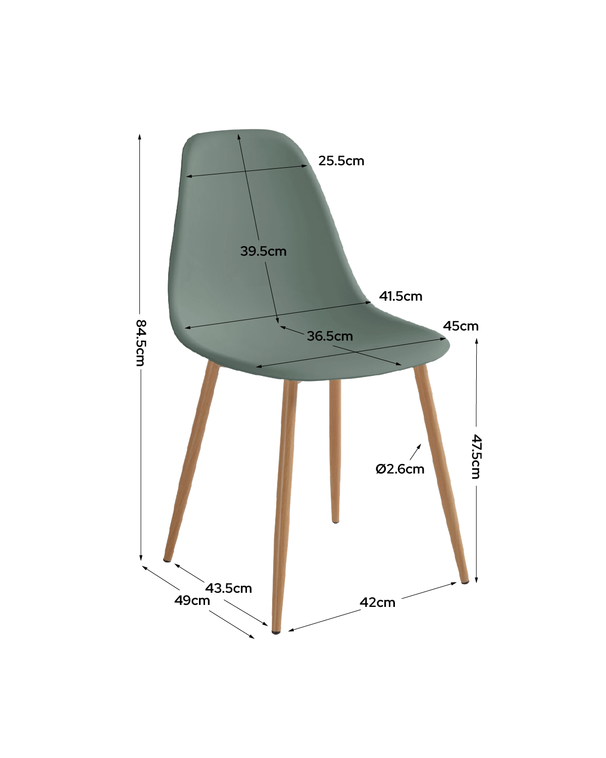 Conjunto de 4 cadeiras de sala de jantar Lena
