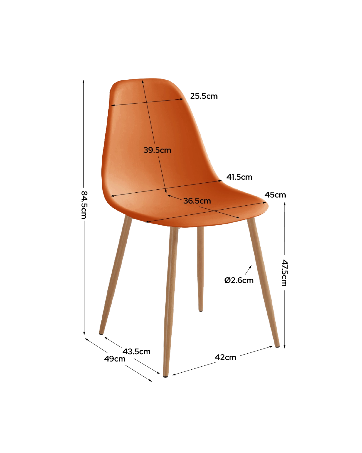 Conjunto de 4 cadeiras de sala de jantar Lena