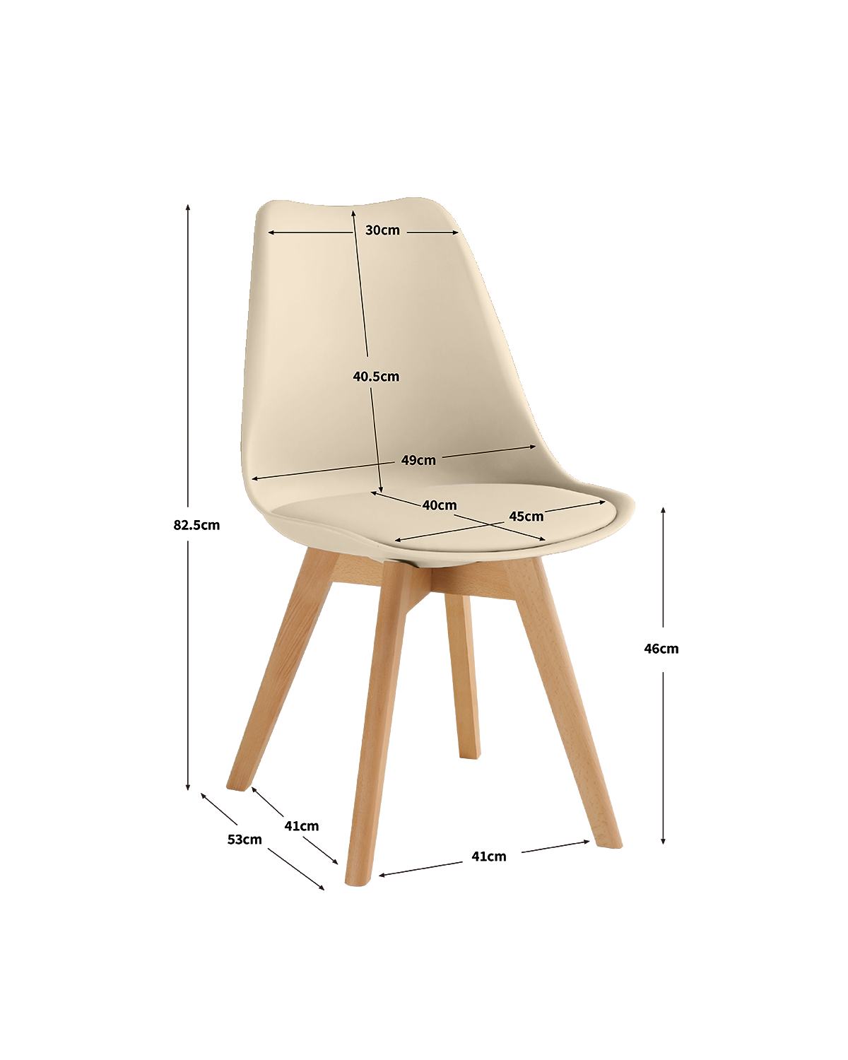 Conjunto de 4 cadeiras de sala de jantar Mavis