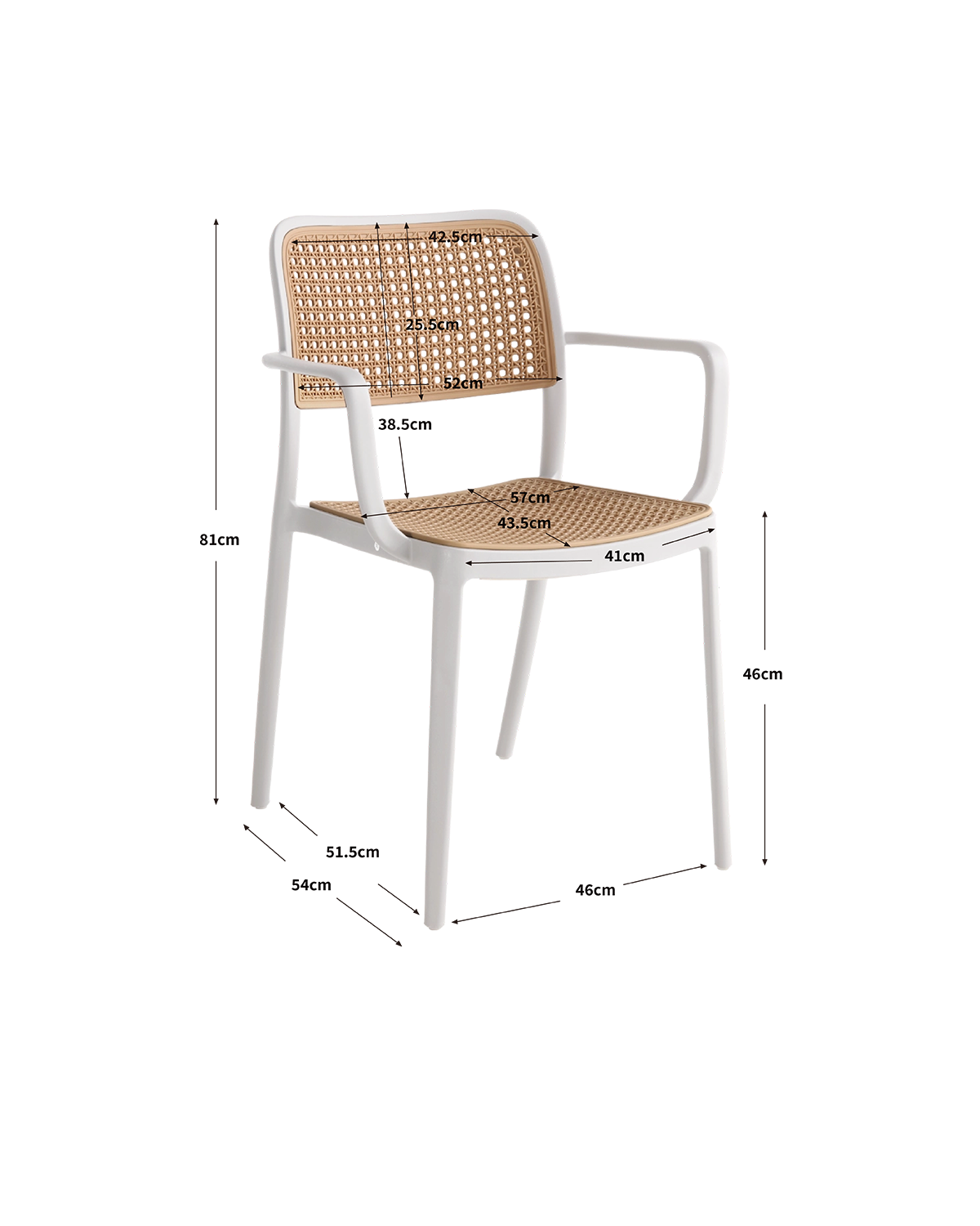 Conjunto de 4 cadeiras Tammy com braços