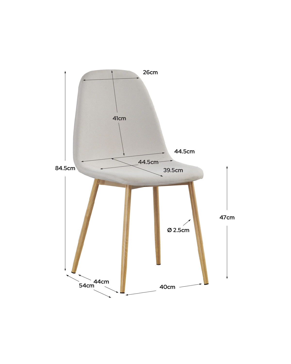 Conjunto de 4 cadeiras de sala de jantar estofadas Deana