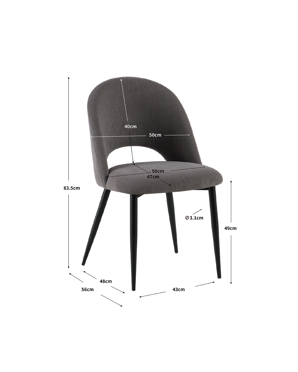 Conjunto de 4 cadeiras de sala de jantar estofadas Hollie
