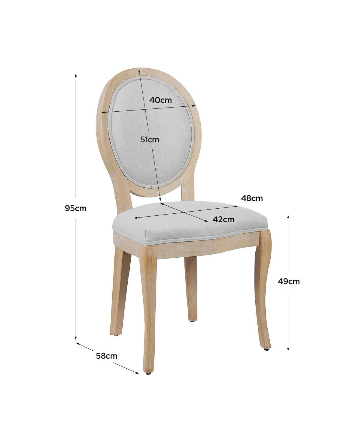 Conjunto de 2 cadeiras de sala de jantar estofadas Lizzie