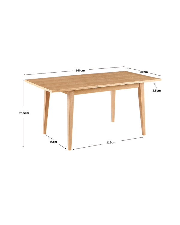 Mesa de jantar retangular extensível Ebony