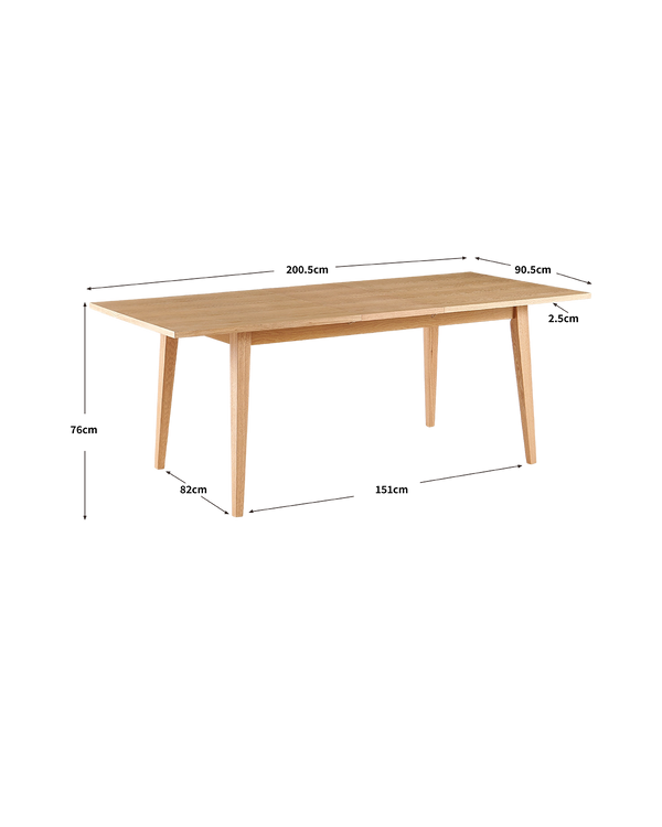 Mesa de refeições retangular extensível Ebony
