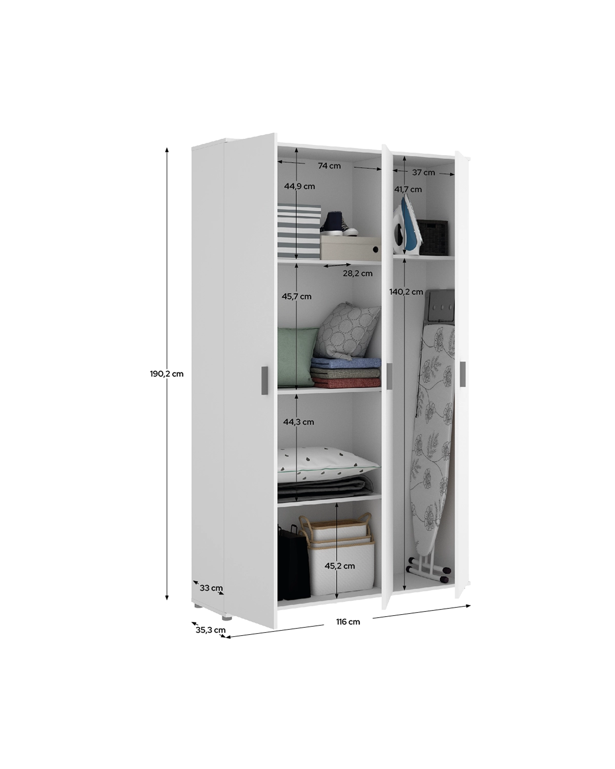 Armário multiusos de portas de batente Fit