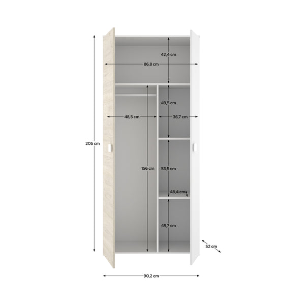 Pack poupança juvenil Quarto completo Dina com Colchão Nova 90 x 190 cm e Estrado