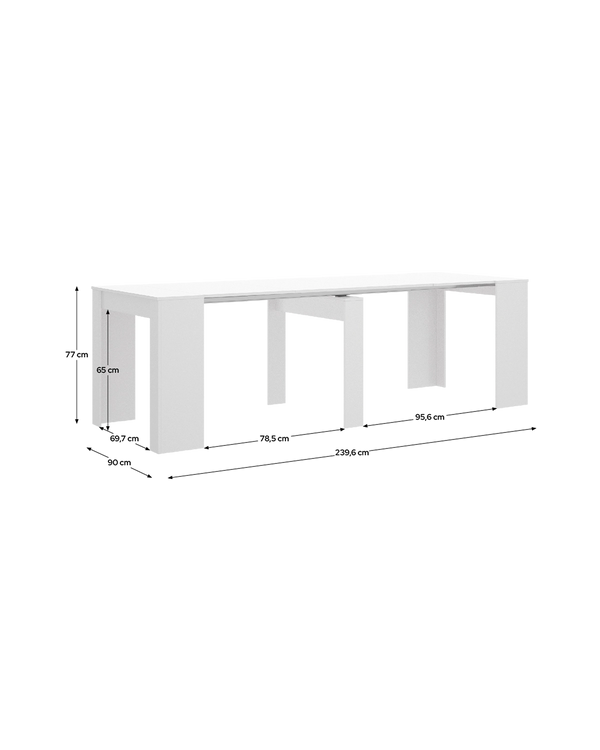 Pack de poupança com mesa extensível Kiona e cadeiras Corina